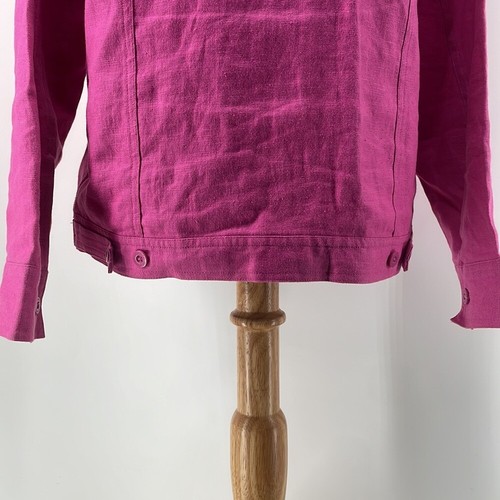 Relativity Barbie pink linen jacket light weight vacation coastal sz sm - Picture 9 of 10