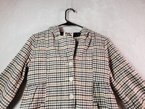 Volcom Jacket Womens Small Multi Check Long Sleeve Pockets Hooded Button Front - Picture 4 of 11