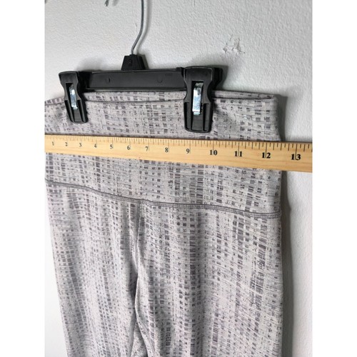 Lululemon High RIse Leggins Crop Women White Gray Geographic Pattern Size 6 - Picture 6 of 14