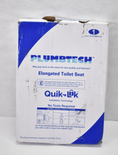 Plumbtech Elongated Toilet Seat Quik Lok White Builder Grade Plastic 206-00
