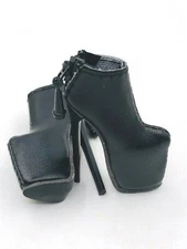 1/6 Doll Outfit Black Shoes Boots Fashion Royalty NU.Face Integrity Doll H1