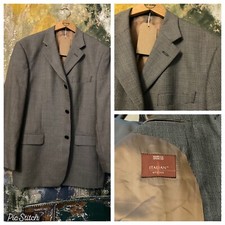 GIACCA BLAZER UOMO GRIGIO SETA LINO OTTIME CONDIZIONI INDOSSATA SU FILM BRITANNICO INC UK PP