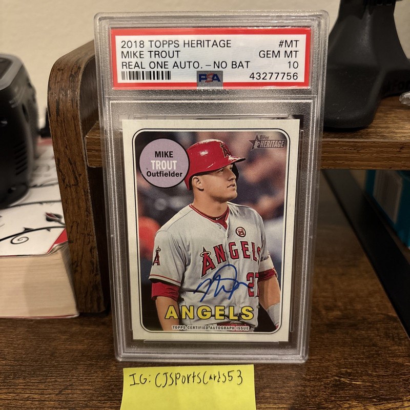 2018 Topps Heritage Mike Trout Auto Real One Autograph ROA-MT PSA 10