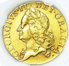 KING GEORGE THE II 1760 GOLD GUINEA AU55