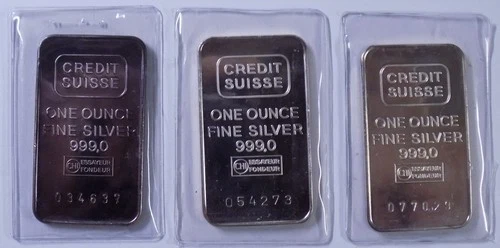 Credit Suisse 1 troy oz .999 fine silver bar sealed