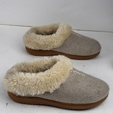 Dearfoams Slippers Women's Size Small 5-6 Gray Felt Faux Shearling Clog House