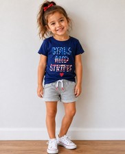 OshKosh B'Gosh Toddler Girls' 2-Piece USA Tee  Short Set  4T