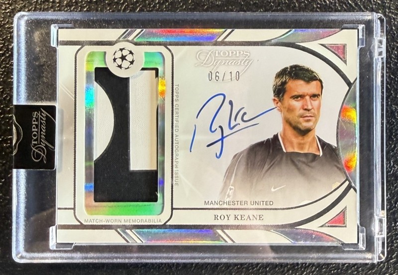 ROY KEANE 2024-25 TOPPS DYNASTY UCC #APL-RK4 MATCH-WORN PATCH AUTO 6/10