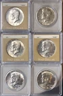 1965- 1970 Uncirculated Kennedy  .50 40% Silver Lot of 6 - All 3 SMS Kennedys