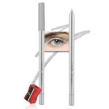evpct Silver Gray Glitter Eyeliner Pencil for Eyes Silver Grey Metallic Shimm...