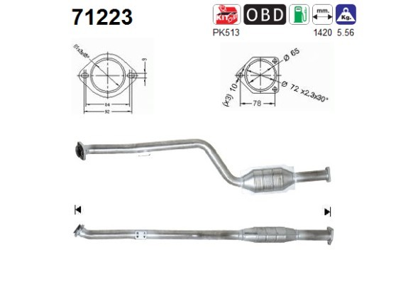 Katalysator FÜR MERCEDES-BENZ C-KLASSE Sportcoupe (CL203) - AS 71223-image