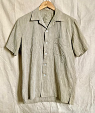 Vintage 1960s Iridescent Flecked Rayon Loop Collar Shirt Rockabilly M