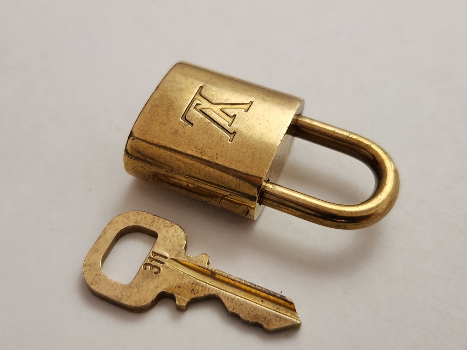 Authentic Louis Vuitton PadLock Solid Lock Key Br… - image 7