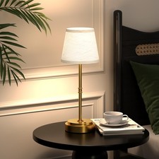 Cordless Table Lamp Rechargeable, Antique Brass LED Touch Lamp with 7500mAh B...