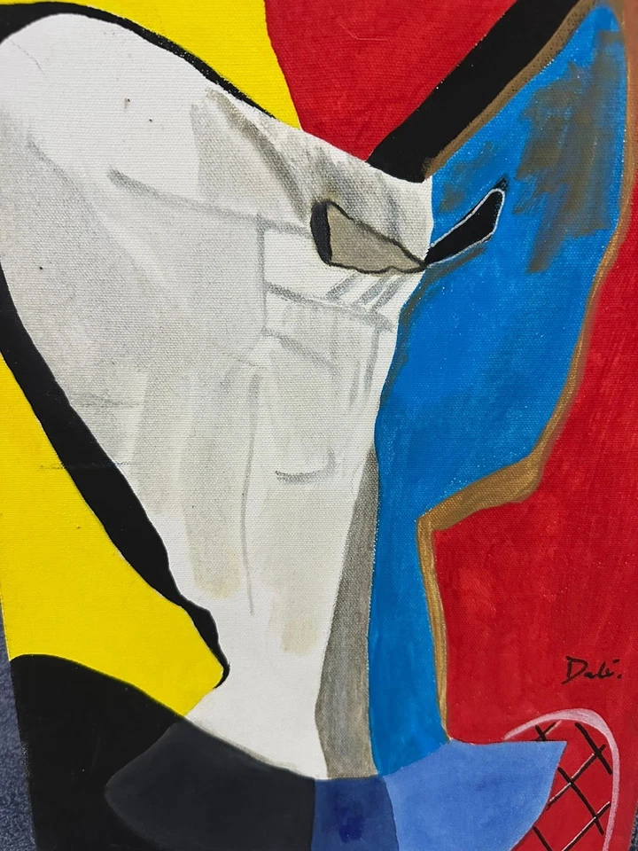 Cuadro SALVADOR DALÍ óleo sobre lienzo firmado estampado vintage Foto 3 de 4