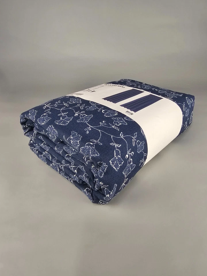 Rideaux IKEA TRYSTAVMAL 1 paire 2 panneaux bleu foncé blanc, 145 x 300 cm TRY... - Photo 2/4