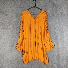 Rat & Boa Top Size Medium Orange Leopard Print Cover Up Flowy Beach Holiday