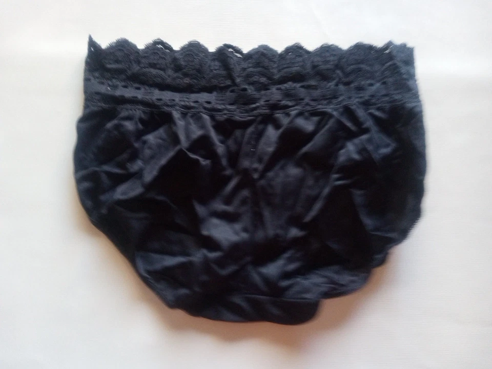 Bragas Olga Secret Hug negras de nailon con ribete de encaje tiro bajo medianas/6 Foto 3 de 4