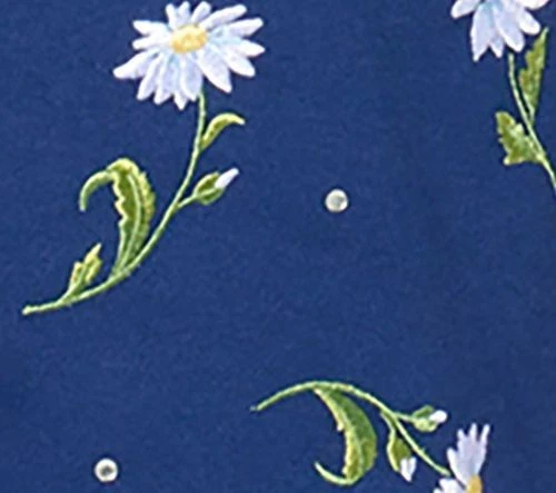 Quacker Factory Women's Top Plus Sz Sweater 2X Field of Daisies Blue A681257 - Image 3 of 4