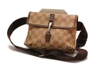 Gucci GG Canvas Monogram Waist Belt Bum Bag Fanny Pack Brown 0803a
