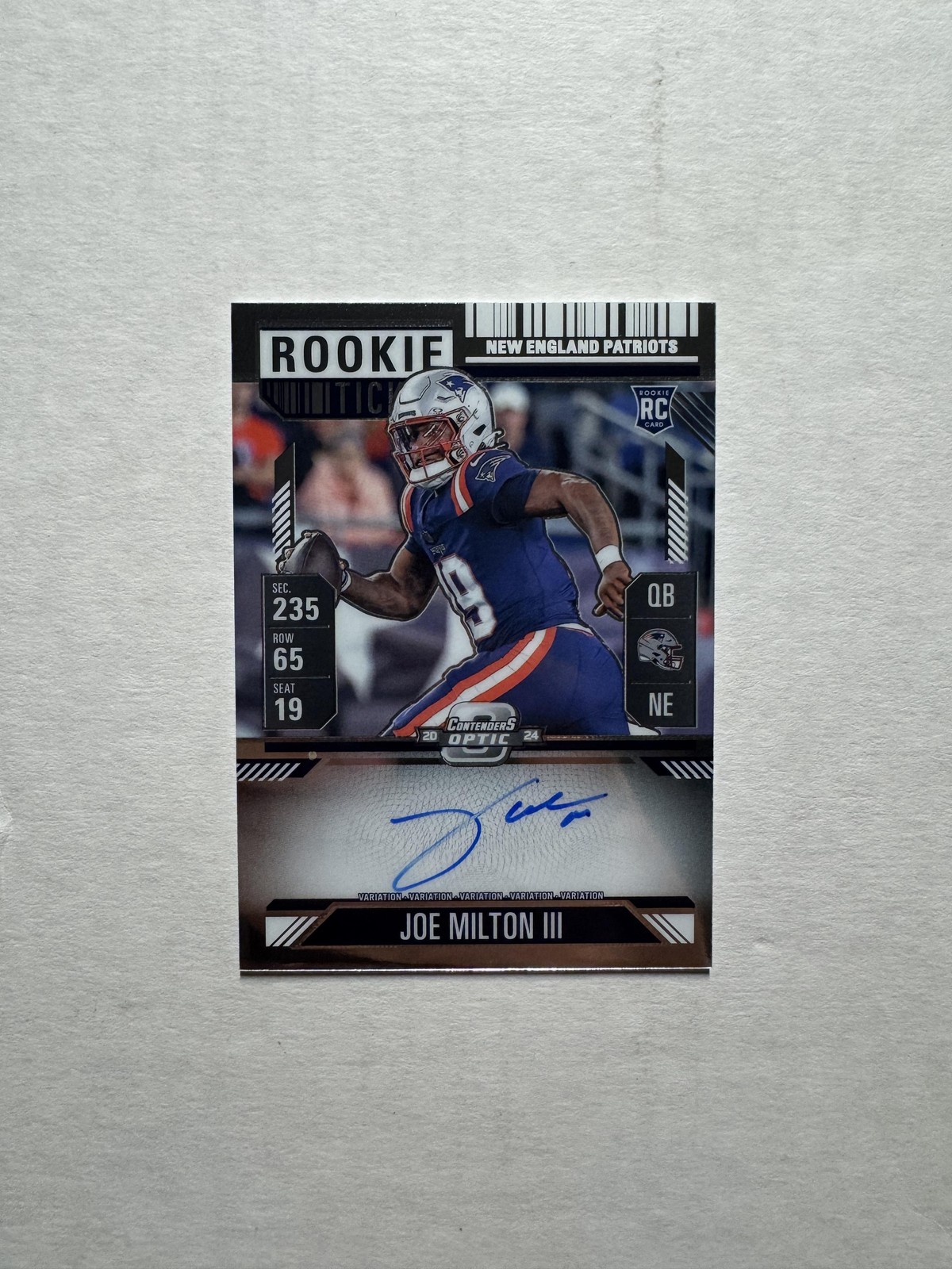 2024 Panini Contenders Optic #106 Joe Milton III Rookie Ticket RC Card Auto