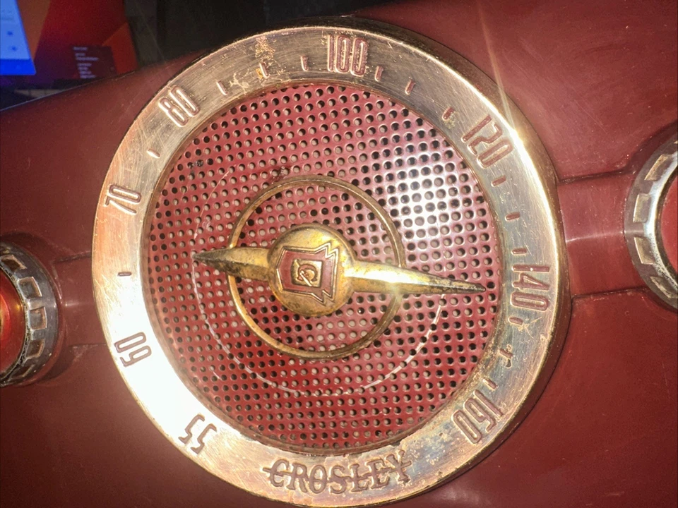 Radio tubo de mesa Crosley 10-138 vintage granate años 50 Foto 4 de 4