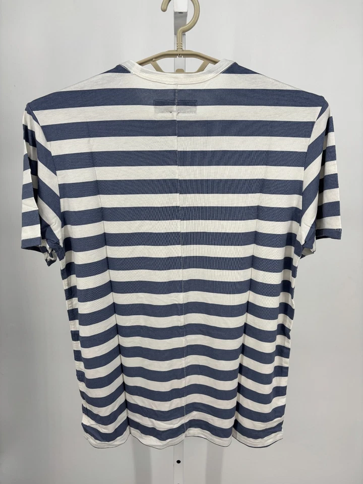 Camiseta de manga corta Rag & Bone Core para hombre a rayas azul pizarra algodón mediano S/S $98 Foto 2 de 3