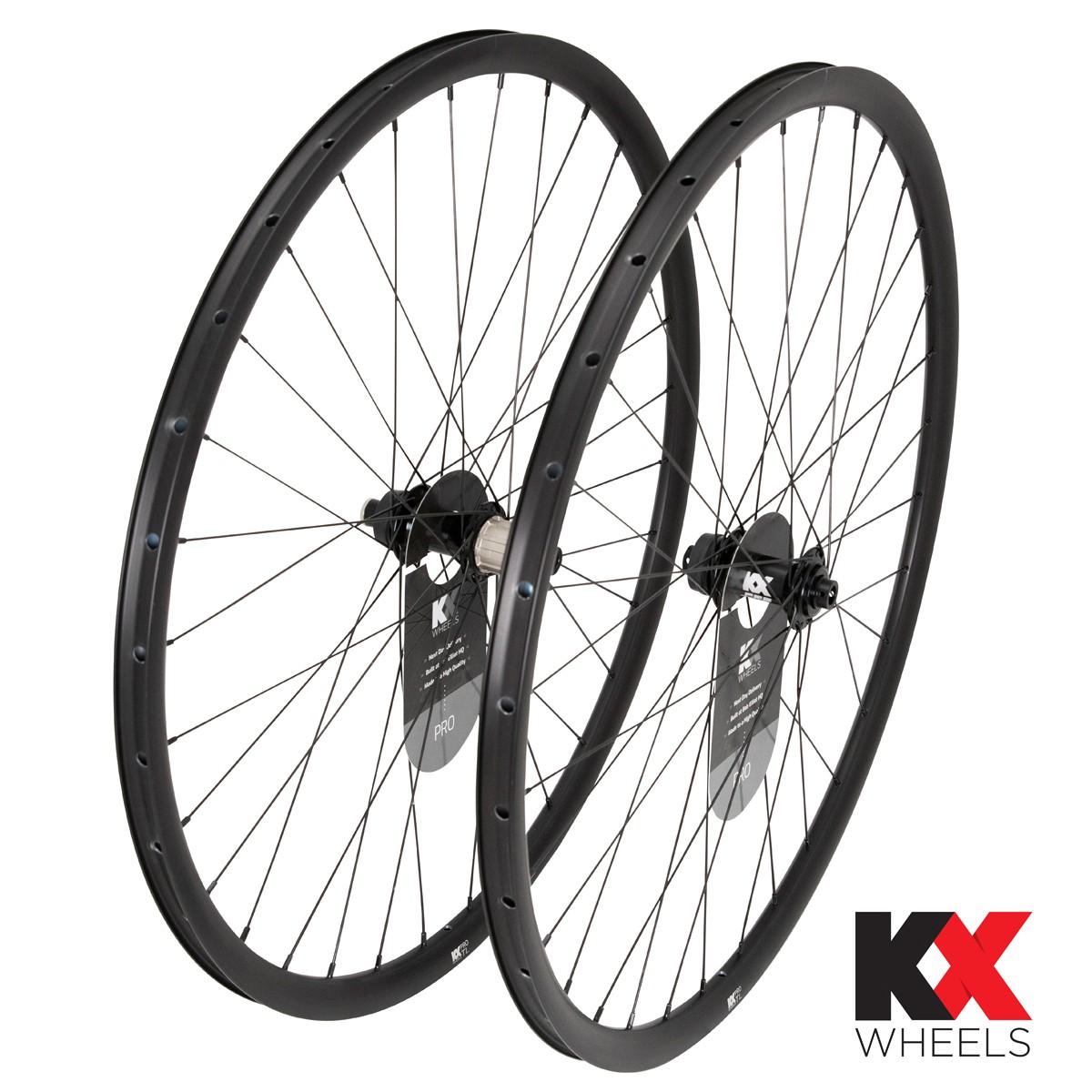 Колесная пара KX Pro Road Disc - бескамерная, проходящая через ось, черного цвета