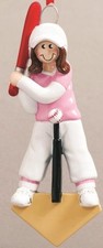 Tee Ball Girl Personalized Christmas Tree Ornament