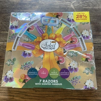 Disposable Razors BIC Soleil Escape 4 Blade Women Scented 7 Pack NEW Damaged Box