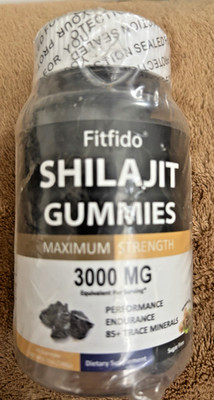 Sealed FitFido Shilajit Gummies 3000 mg Max Strength 60ct/30 Serv Exp 05/27