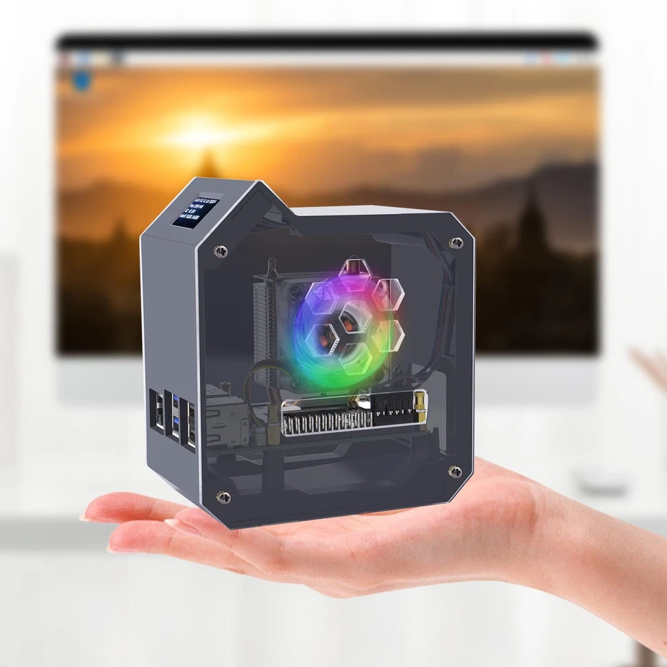 52pi ABS Mini-Tower-Kit für Raspberry Pi 5, Gehäuse, Ice Tower, Edge GPIO, OLED - Bild 2 von 4