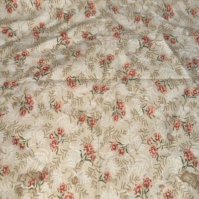 Vintage Feedsack Unused Carnation Floral 22x38