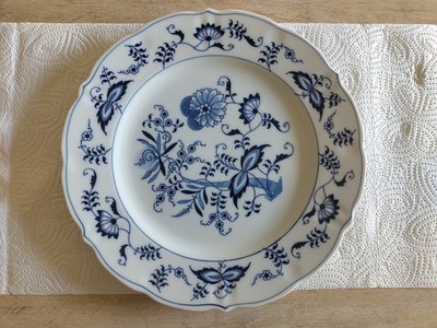 Zwiebelmuster, 1 Speiseteller, Blue Danube Reg. U.S. Pat. Off. , Durchmr: 26 cm