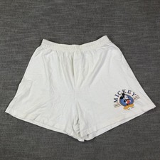 Vintage Mickey Unlimited Shorts Womens M White Sweat Mickey Mouse Graphic 90s
