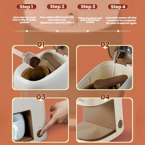 KONKA Coffee Machine Automatic Portable Espresso 2 in 1 Tea Coffee Maker Tools - Bild 11 von 13