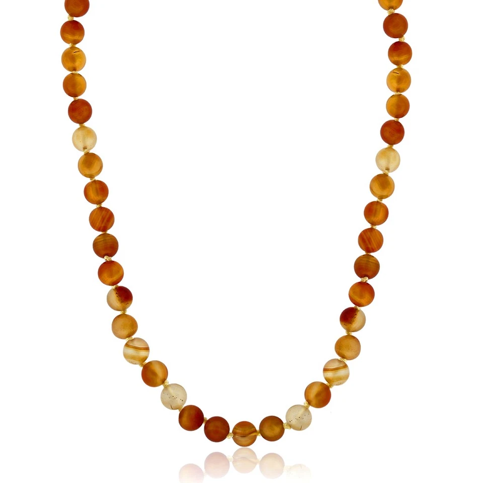 Juego de regalo collar pulsera ágata naranja 18 pulgadas 10 mm Foto 3 de 4