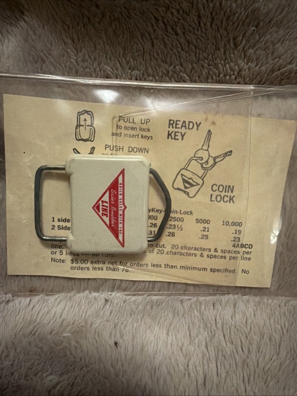 Vintage Sales Builder Advertising Sample Coin Lock Original Package