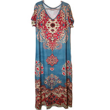 Maxi Dress XXL NEW Short Sleeve Stretchy Comfort