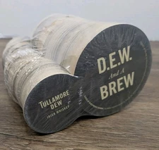 Tullamore Dew Coasters Bulk Pack of 125 pieces Double Sided 6 Inch Cardboard 