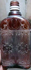 Antique W Trade Mark Brown Glass Medicine Bottle Embossed Great Collectible Rare