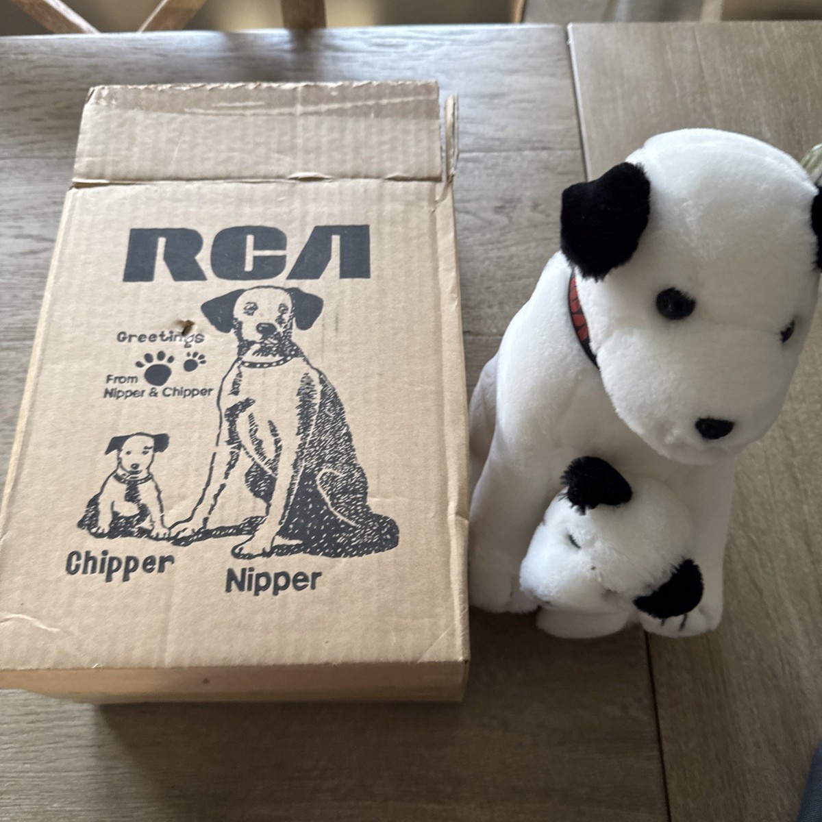 RCA Records Chipper Nipper 1992 Dakin stuffed terrier dogs with