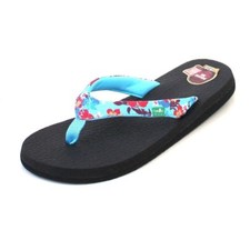 Sanuk Women's Yoga Meta Pink or Aqua Waikiki Floral Flip Flop Sandals NEW w/Tags