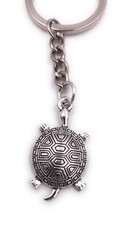 Turtle Small Silver Metal Pendant Keychain