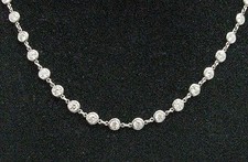 4.60 carat Round Diamond By The Yard Necklace 14k White Gold 18 inch, F-G VS/SI1