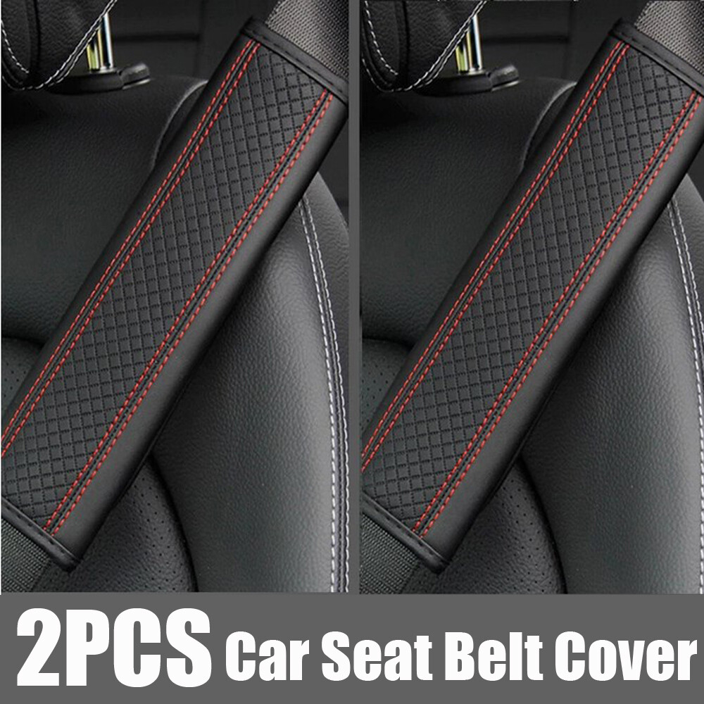 Red Car Seat Belt Cover Strap Pad Shoulder Comfort Cushion Harness Accessories