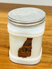 Vintage Rawleigh's Art Deco Milk Glass Jar Bottle with Lid 3.5"