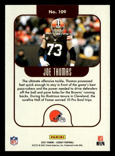 2021 Panini Legacy #109 Joe Thomas - Picture 2 of 2