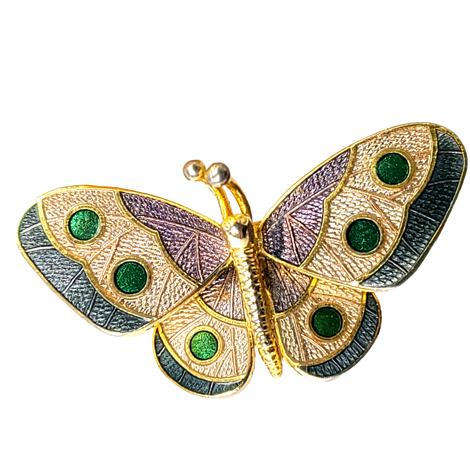 Hallmark Enamel Butterfly Brooch with Gold Tone Details Signed Figural Whimsical