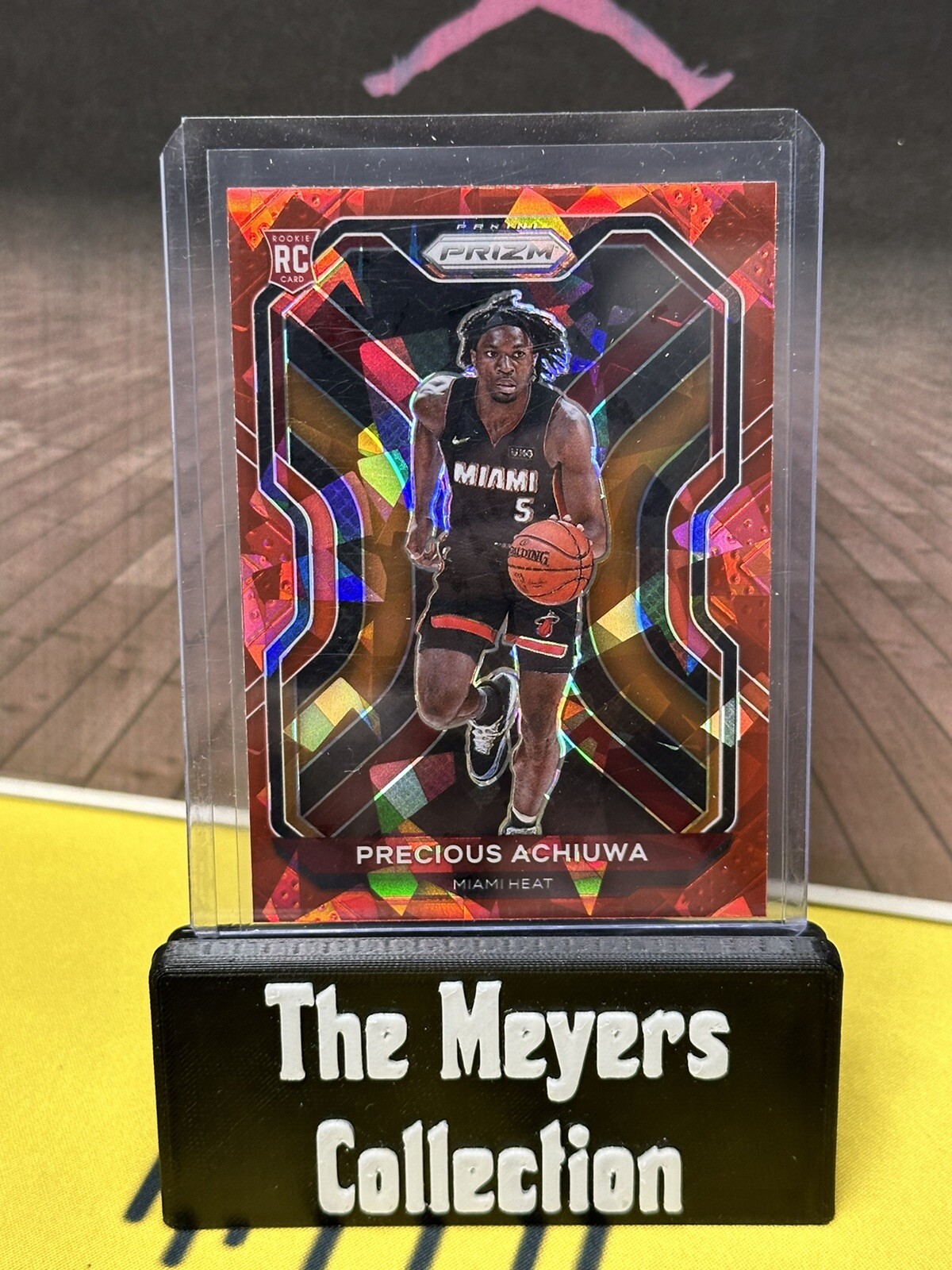 2020-21 Panini Prizm #294 Precious Achiuwa Red Cracked Ice Rookie RC Miami Heat